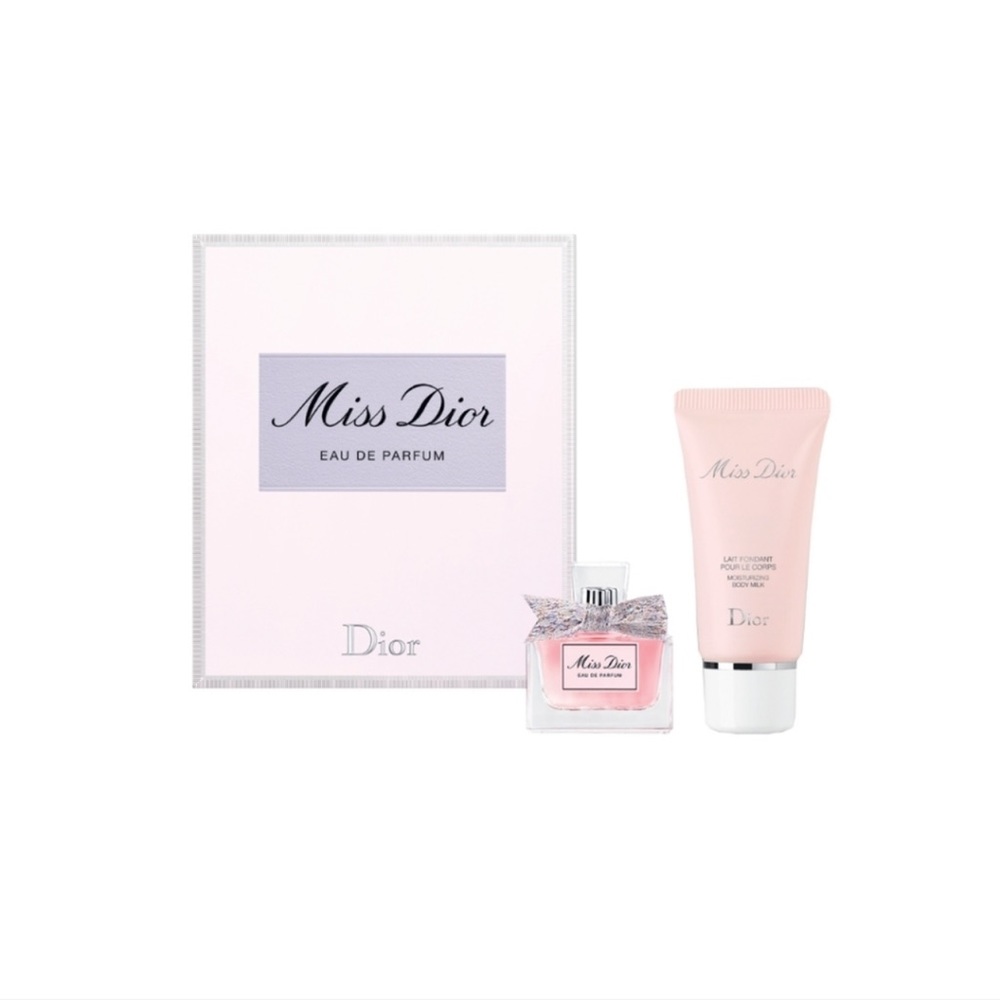 Brand new in box Miss Dior Sample Eau De Parfum kit with body milk